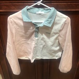 Vans long sleeve collared half shirt size M